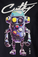 Cutty T-Shirt Graphic Robot Print Navy
