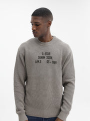 G-Star Sweater Stencil Gr Loose Knit Elephant Skin