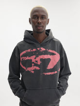 Diesel Sweatshirt Hooded Flocked Oval D Logo Black