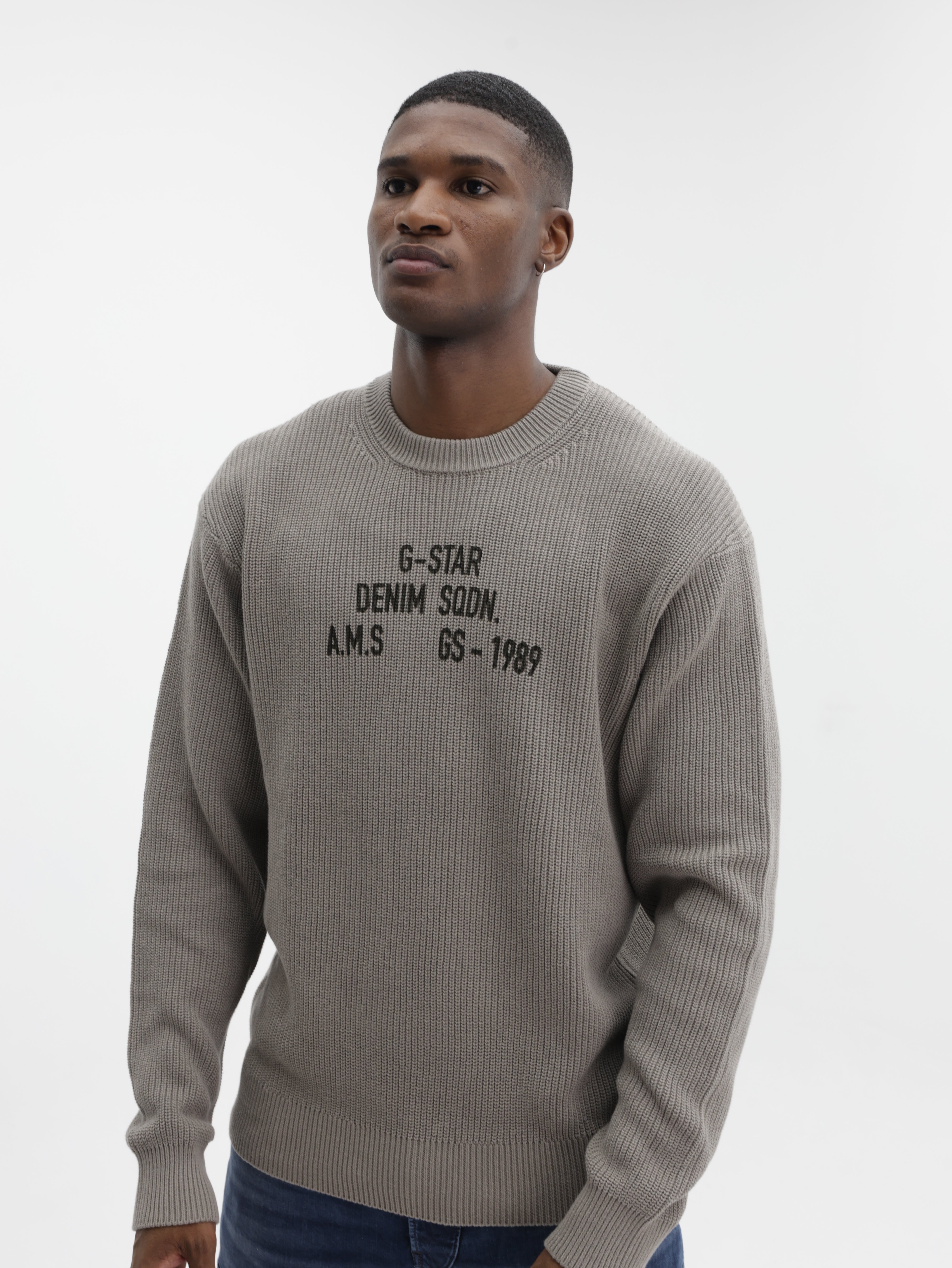 G-Star Sweater Stencil Gr Loose Knit Elephant Skin