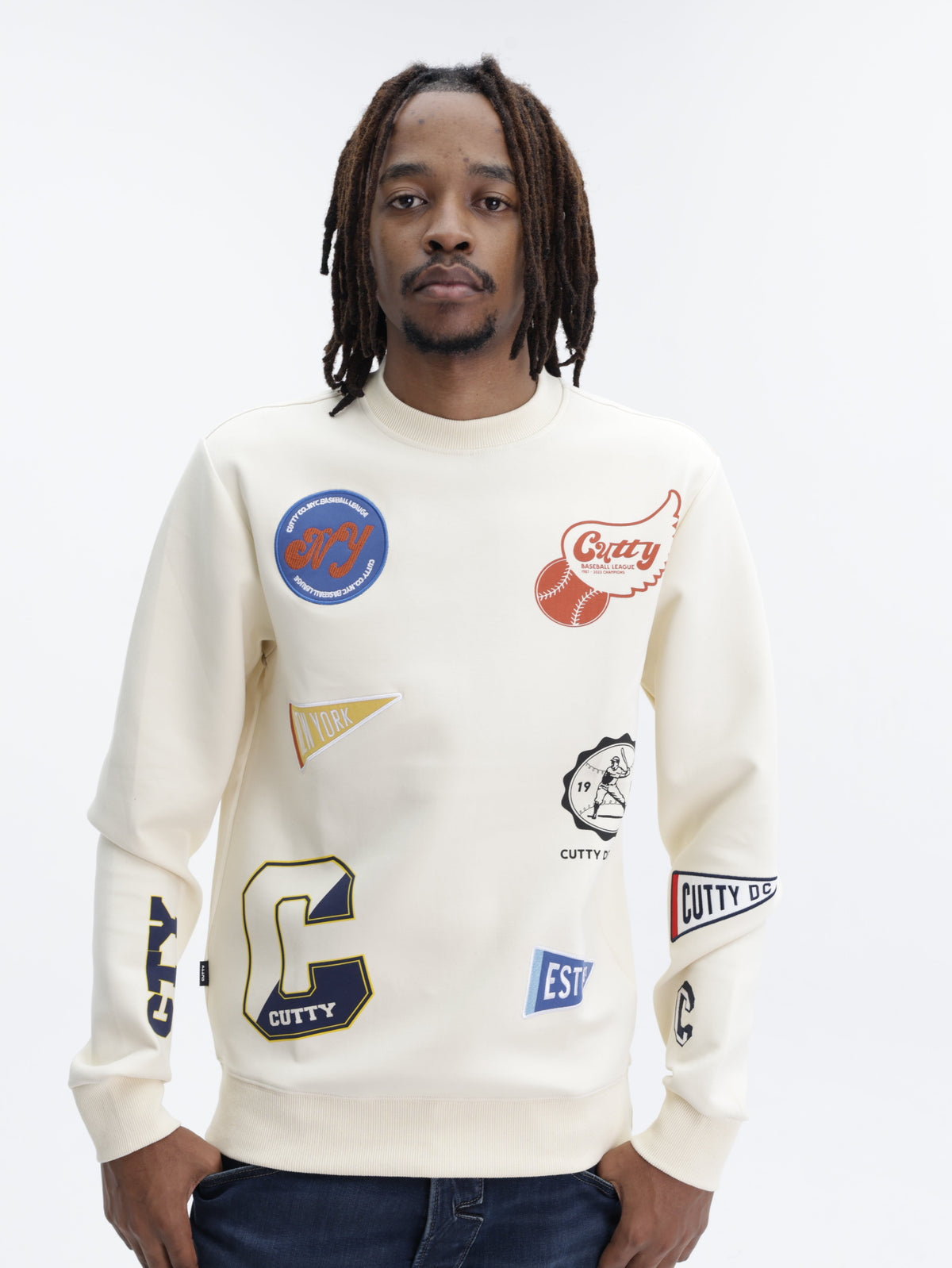Cutty Sweater Scattered Print Cream