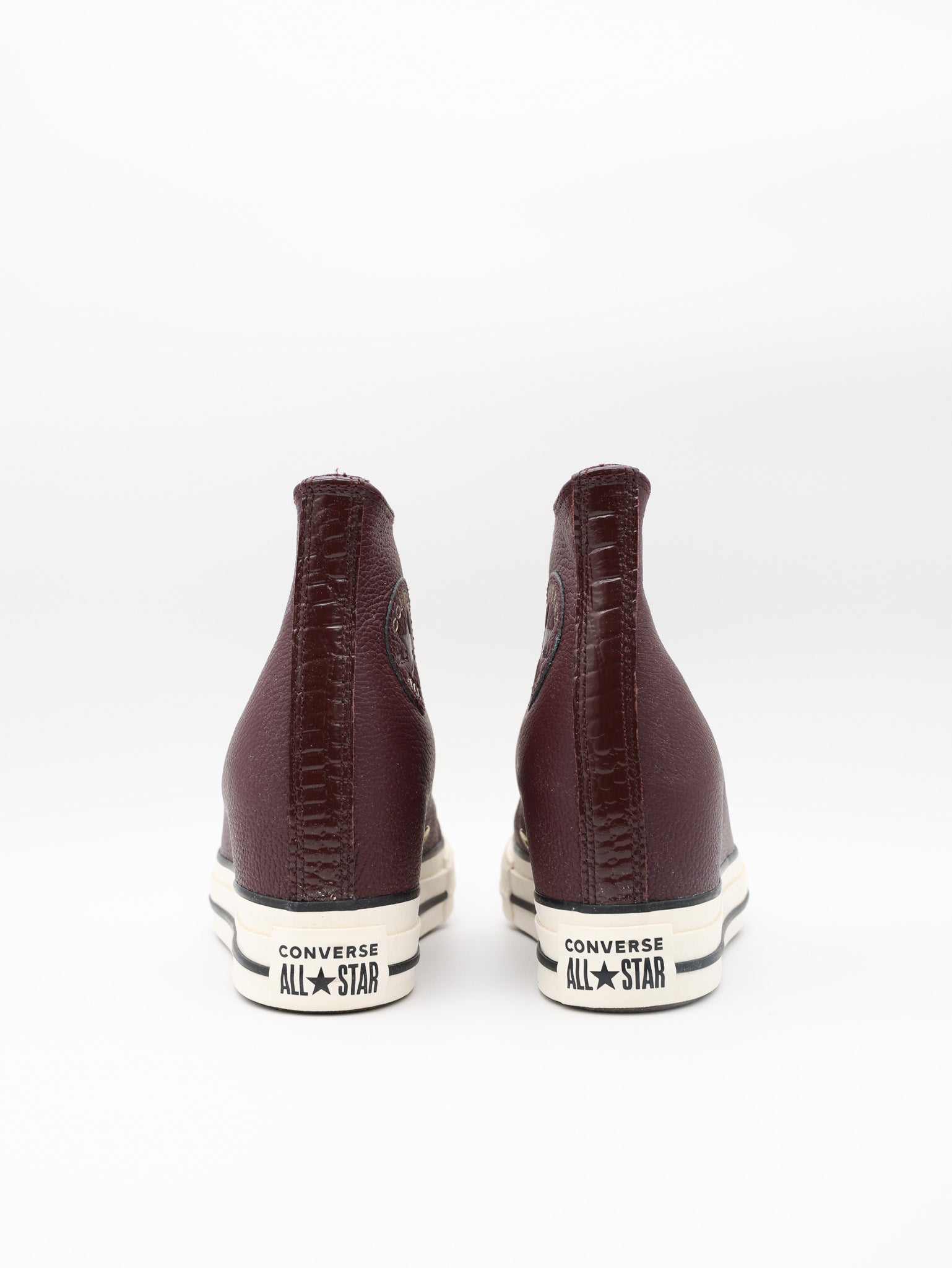 Converse Sneaker Ladies Wedge Hi Croc Leather Bloodstone-Egret