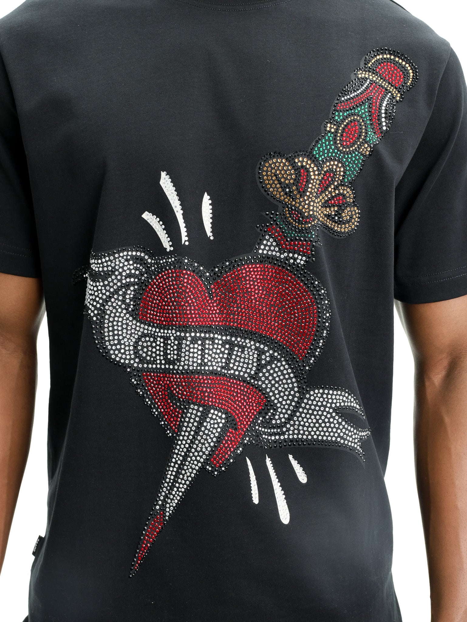 Cutty T-Shirt Bling Dagger In Heart Black