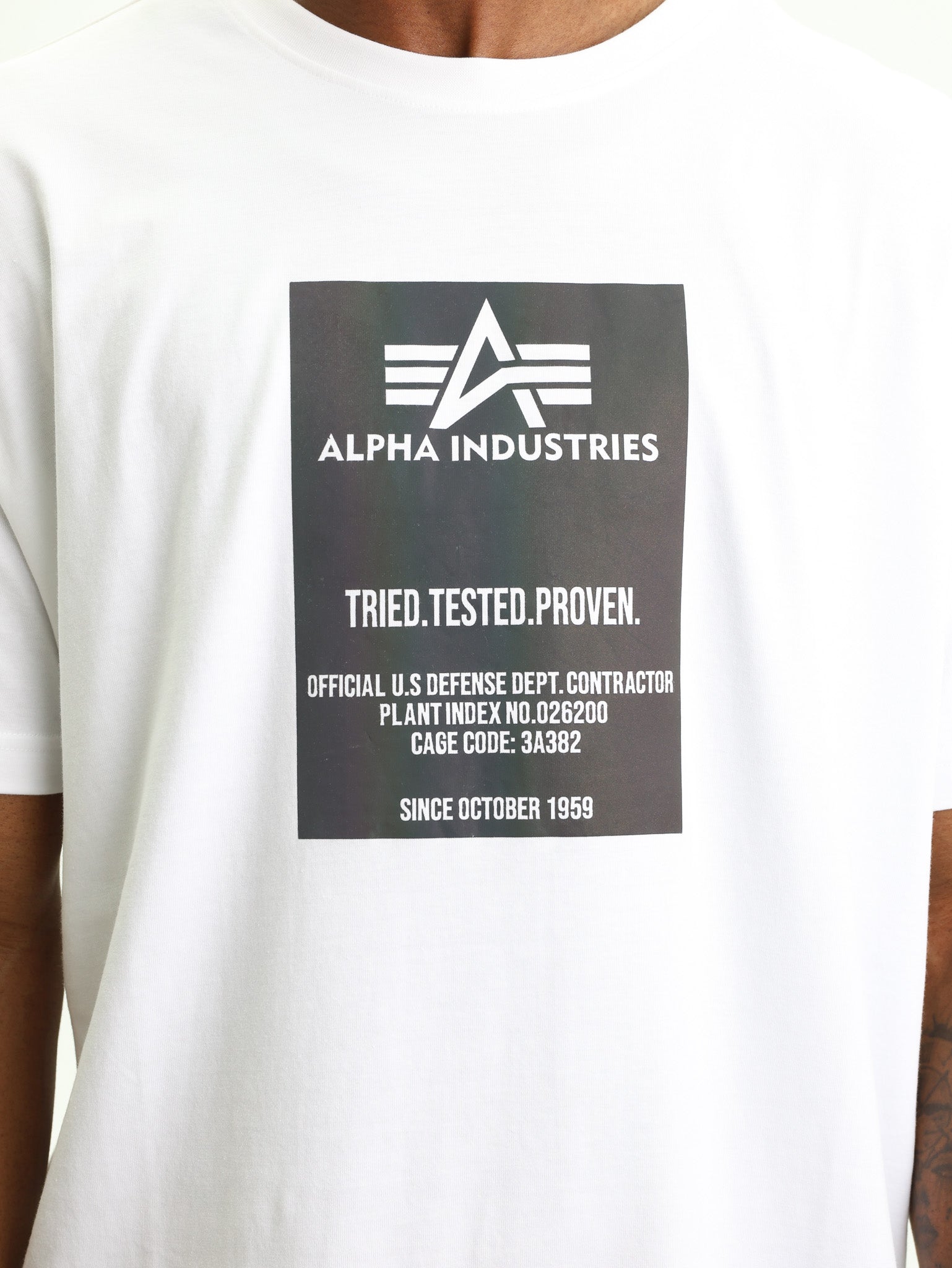 Alpha T-Shirt Block Rainbow White