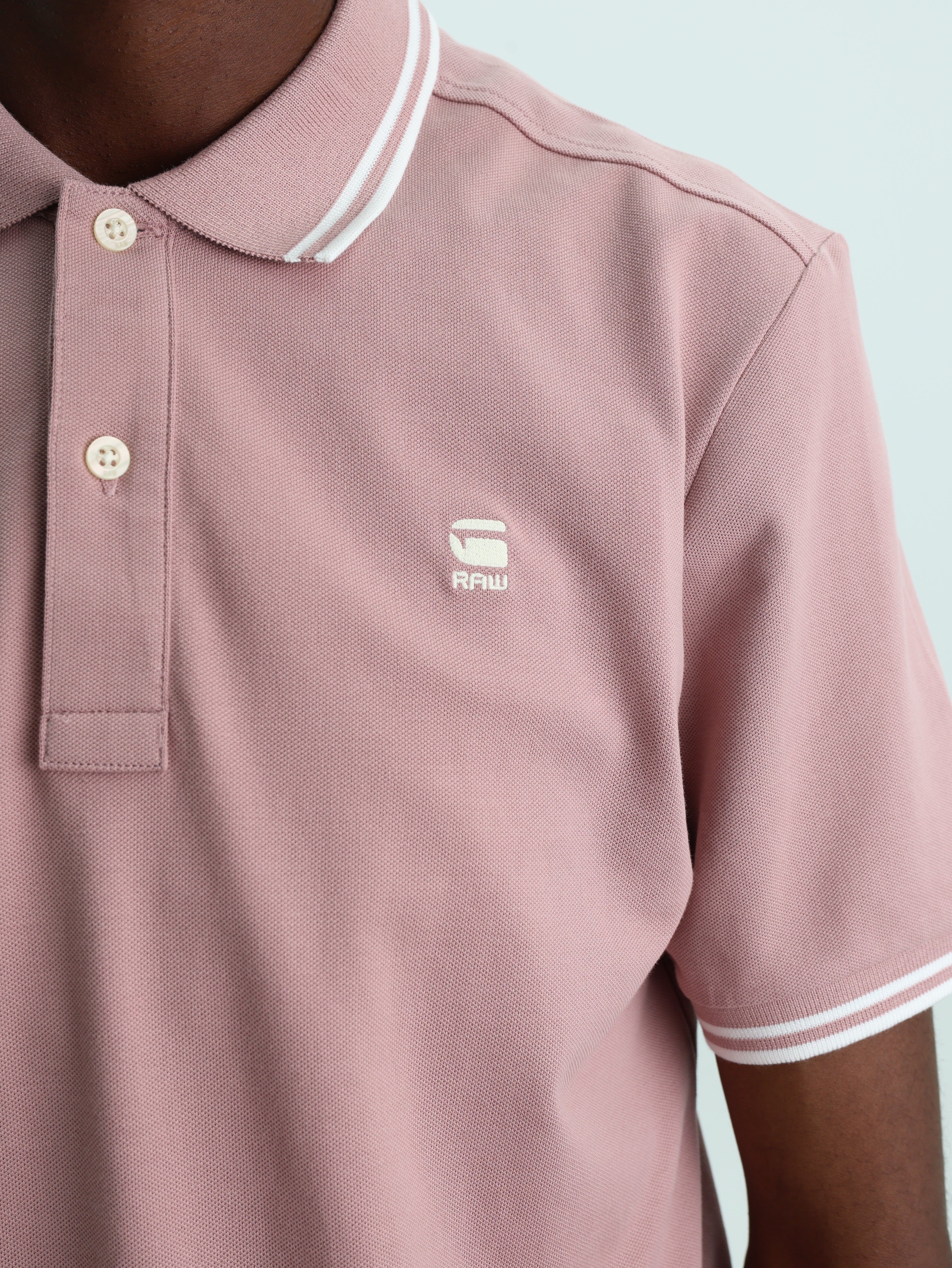 G-Star Golfer Dunda Slim Stripe Light Berry Mist