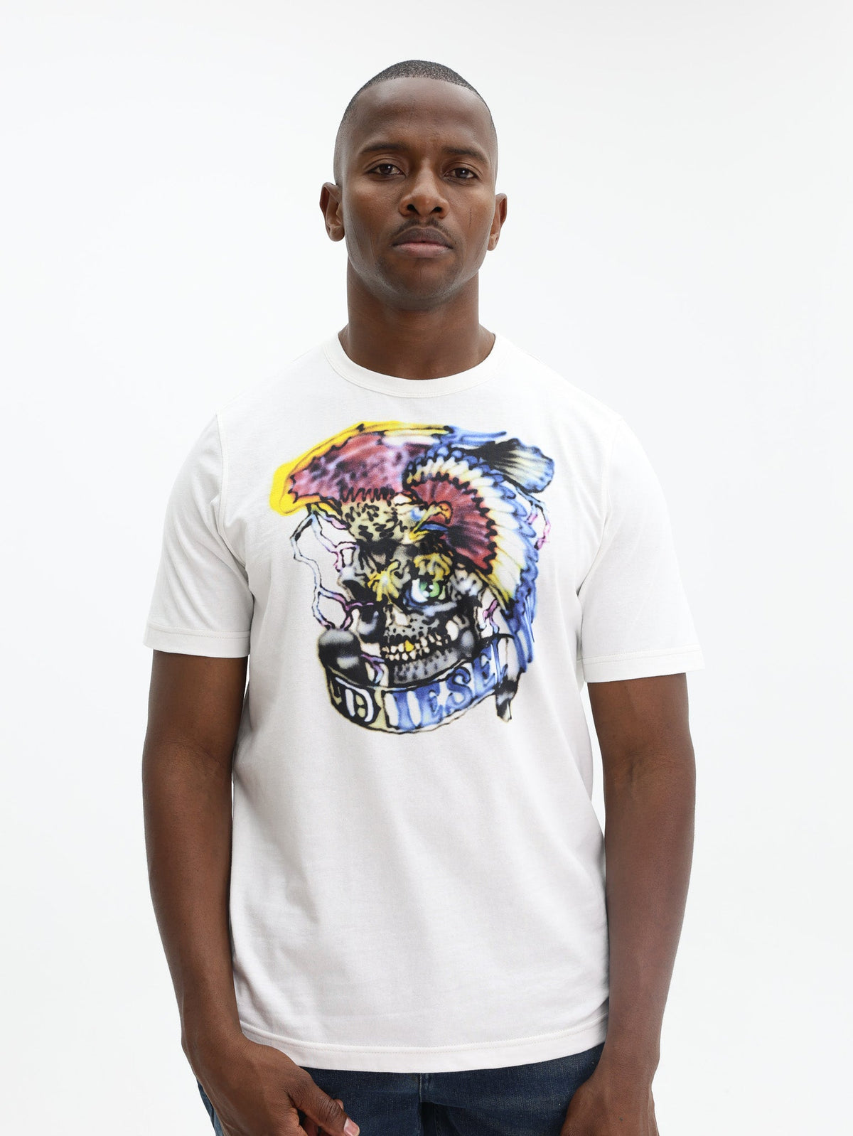 Diesel T-Shirt T-Adjust Q3 Graphic Logo White