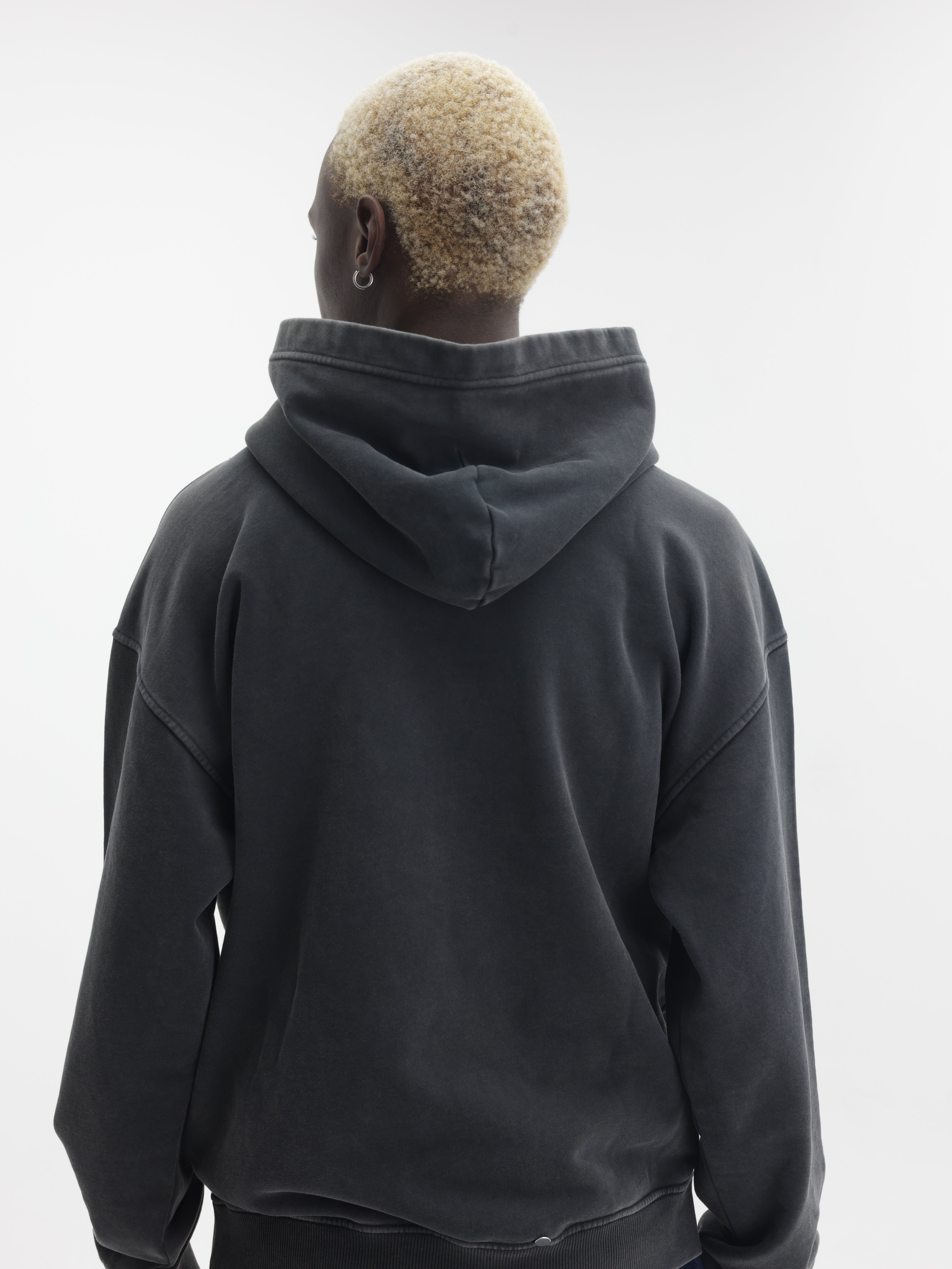 Diesel Sweatshirt Hooded Flocked Oval D Logo Black