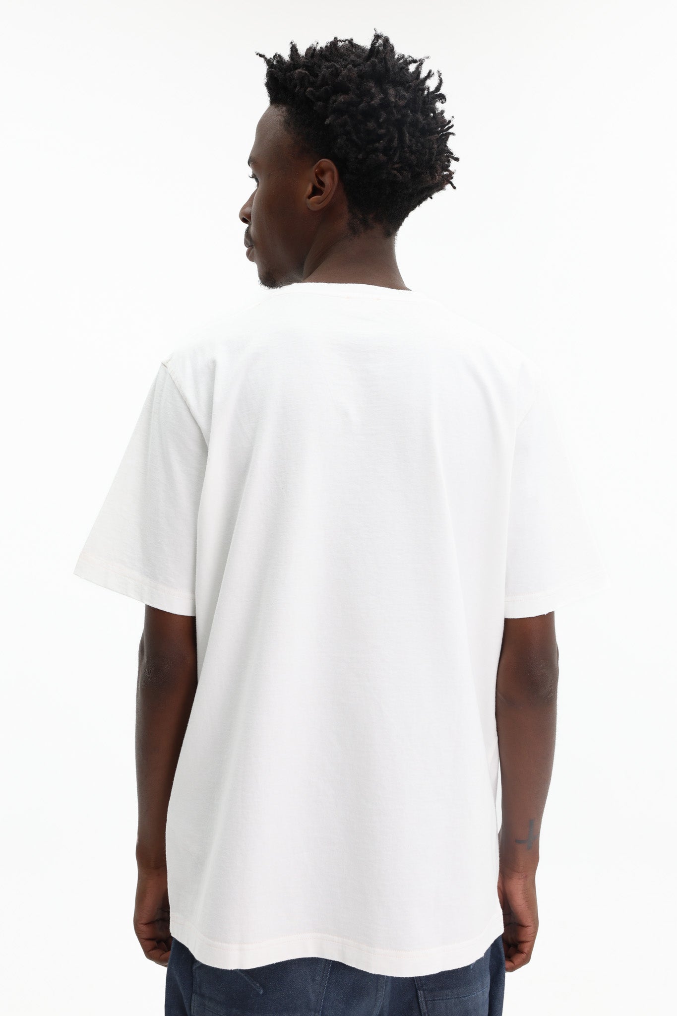 Diesel T-Shirt Knit Logo White-Blue