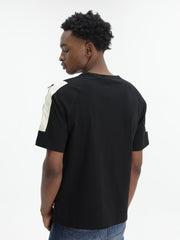 Diesel Crew Tee Fausty Double Sleeve Zip Black